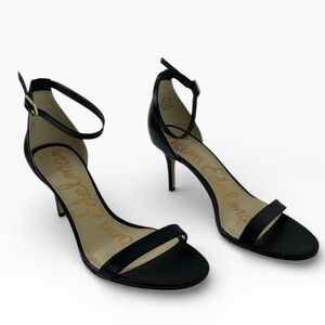 Sam Edelman Black Leather Strappy Short Heels Sz 8